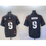 Men's Cincinnati Bengals #9 Joe Burrow Limited Black Fashion FUSE Jersey