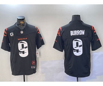 Men's Cincinnati Bengals #9 Joe Burrow Limited Black Fashion FUSE Jersey