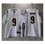 Men's Cincinnati Bengals #9 Joe Burrow White 2023 F.U.S.E. Vapor Untouchable Limited Stitched Jersey