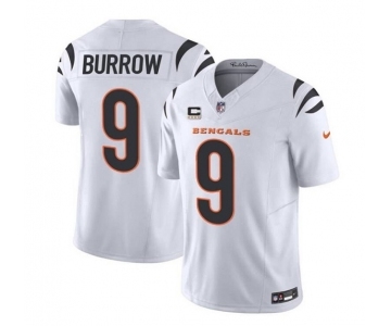 Men's Cincinnati Bengals #9 Joe Burrow White 2023 F.U.S.E. With 4-Star C Patch Vapor Untouchable Limited Football Stitched Jersey