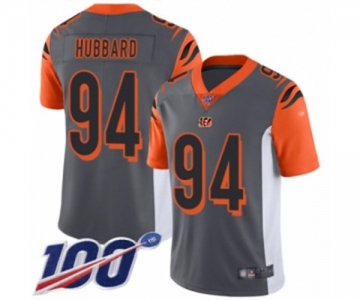 Men's Cincinnati Bengals #94 Sam Hubbard Limited Silver Inverted Legend 100th Season Football Jersey