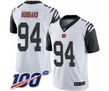 Men's Cincinnati Bengals #94 Sam Hubbard Limited White Rush Vapor Untouchable 100th Season Football Jersey