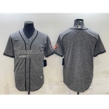 Men's Cincinnati Bengals Blank Grey Gridiron Cool Base Stitched Baseball Jersey