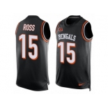 Men's Nike Cincinnati Bengals #15 John Ross Limited Black Player Name & Number Tank Top NFL Jersey