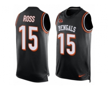 Men's Nike Cincinnati Bengals #15 John Ross Limited Black Player Name & Number Tank Top NFL Jersey