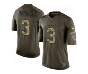 Men's Nike Cincinnati Bengals #3 Jeff Driskel Limited Green Salute to Service NFL Jersey