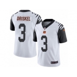 Men's Nike Cincinnati Bengals #3 Jeff Driskel Limited White Rush NFL Jersey