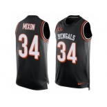 Men's Nike Cincinnati Bengals #34 Joe Mixon Limited Black Player Name & Number Tank Top NFL Jersey