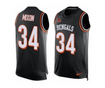 Men's Nike Cincinnati Bengals #34 Joe Mixon Limited Black Player Name & Number Tank Top NFL Jersey