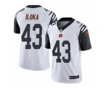 Men's Nike Cincinnati Bengals #43 George Iloka Limited White Rush NFL Jersey