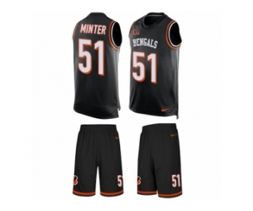 Men's Nike Cincinnati Bengals #51 Kevin Minter Limited Black Tank Top Suit NFL Jersey