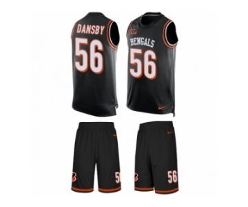 Men's Nike Cincinnati Bengals #56 Karlos Dansby Limited Black Tank Top Suit NFL Jersey