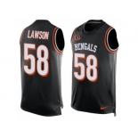 Men's Nike Cincinnati Bengals #58 Carl Lawson Limited Black Player Name & Number Tank Top NFL Jersey