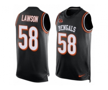 Men's Nike Cincinnati Bengals #58 Carl Lawson Limited Black Player Name & Number Tank Top NFL Jersey