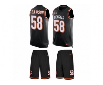 Men's Nike Cincinnati Bengals #58 Carl Lawson Limited Black Tank Top Suit NFL Jersey