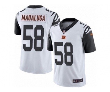 Men's Nike Cincinnati Bengals #58 Rey Maualuga Limited White Rush NFL Jersey