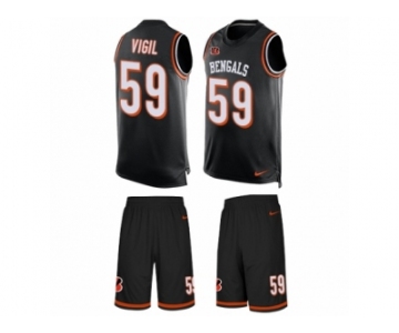 Men's Nike Cincinnati Bengals #59 Nick Vigil Limited Black Tank Top Suit NFL Jersey