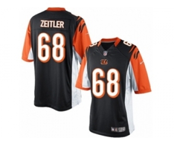 Men's Nike Cincinnati Bengals #68 Kevin Zeitler Limited Black Team Color NFL Jersey