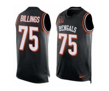 Men's Nike Cincinnati Bengals #75 Andrew Billings Limited Black Player Name & Number Tank Top NFL Jersey