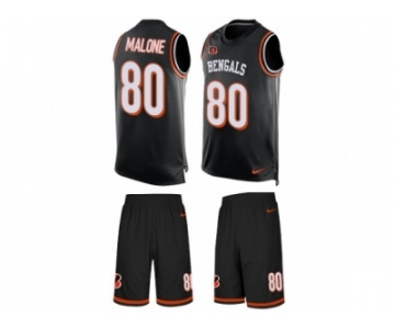 Men's Nike Cincinnati Bengals #80 Josh Malone Limited Black Tank Top Suit NFL Jersey