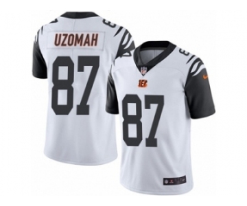 Men's Nike Cincinnati Bengals #87 C.J. Uzomah Limited White Rush NFL Jersey