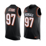 Men's Nike Cincinnati Bengals #97 Geno Atkins Limited Black Player Name & Number Tank Top NFL Jersey