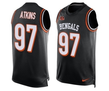 Men's Nike Cincinnati Bengals #97 Geno Atkins Limited Black Player Name & Number Tank Top NFL Jersey