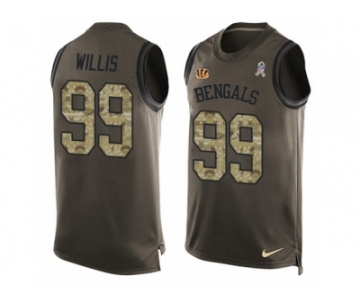 Men's Nike Cincinnati Bengals #99 Jordan Willis Limited Green Salute to Service Tank Top NFL Jersey