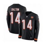 Nike Cincinnati Bengals #14 Andy Dalton Limited Black Therma Long Sleeve NFL Jersey