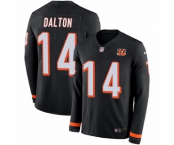 Nike Cincinnati Bengals #14 Andy Dalton Limited Black Therma Long Sleeve NFL Jersey