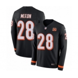 Nike Cincinnati Bengals #28 Joe Mixon Limited Black Therma Long Sleeve NFL Jersey