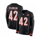 Nike Cincinnati Bengals #42 Clayton Fejedelem Limited Black Therma Long Sleeve NFL Jersey