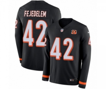 Nike Cincinnati Bengals #42 Clayton Fejedelem Limited Black Therma Long Sleeve NFL Jersey