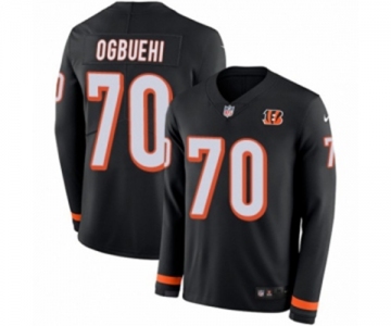 Nike Cincinnati Bengals #70 Cedric Ogbuehi Limited Black Therma Long Sleeve NFL Jersey