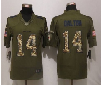 nike nfl jerseys cincinnati bengals #14 dalton army green[nike Limited Salute To Service]