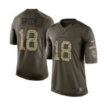 nike nfl jerseys cincinnati bengals #18 green army green[nike Limited Salute To Service]