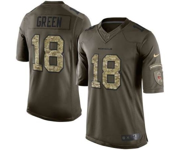 nike nfl jerseys cincinnati bengals #18 green army green[nike Limited Salute To Service]