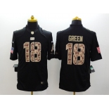 nike nfl jerseys cincinnati bengals #18 green black[salute to service limited]