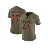 Women Nike Cincinnati Bengals #27 Dre Kirkpatrick Olive Stitched NFL Limited 2017 Salute to Service Jersey