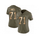 Women Nike Cincinnati Bengals #71 Andre Smith Limited Olive Gold 2017 Salute to Service NFL Jersey