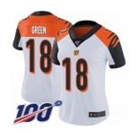 Women's Cincinnati Bengals #18 A.J. Green White Vapor Untouchable Limited Player 100th Season Football Jersey