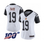 Women's Cincinnati Bengals #19 Auden Tate Limited White Rush Vapor Untouchable 100th Season Football Jersey