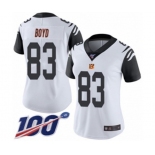 Women's Cincinnati Bengals #83 Tyler Boyd Limited White Rush Vapor Untouchable 100th Season Football Jersey