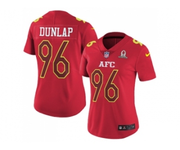 Women's Nike Cincinnati Bengals #96 Carlos Dunlap Red Stitched NFL Limited AFC 2017 Pro Bowl Jersey