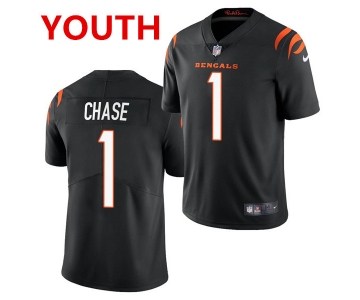 Youth Cincinnati Bengals #1 JaMarr Chase Limited Black Vapor Jersey