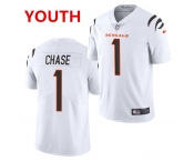 Youth Cincinnati Bengals #1 JaMarr Chase Limited White Vapor Jersey