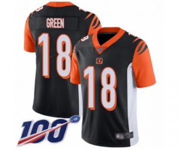 Youth Cincinnati Bengals #18 A.J. Green Black Team Color Vapor Untouchable Limited Player 100th Season Football Jersey