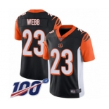 Youth Cincinnati Bengals #23 B.W. Webb Black Team Color Vapor Untouchable Limited Player 100th Season Football Jersey