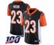 Youth Cincinnati Bengals #23 B.W. Webb Black Team Color Vapor Untouchable Limited Player 100th Season Football Jersey