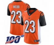 Youth Cincinnati Bengals #23 B.W. Webb Orange Alternate Vapor Untouchable Limited Player 100th Season Football Jersey